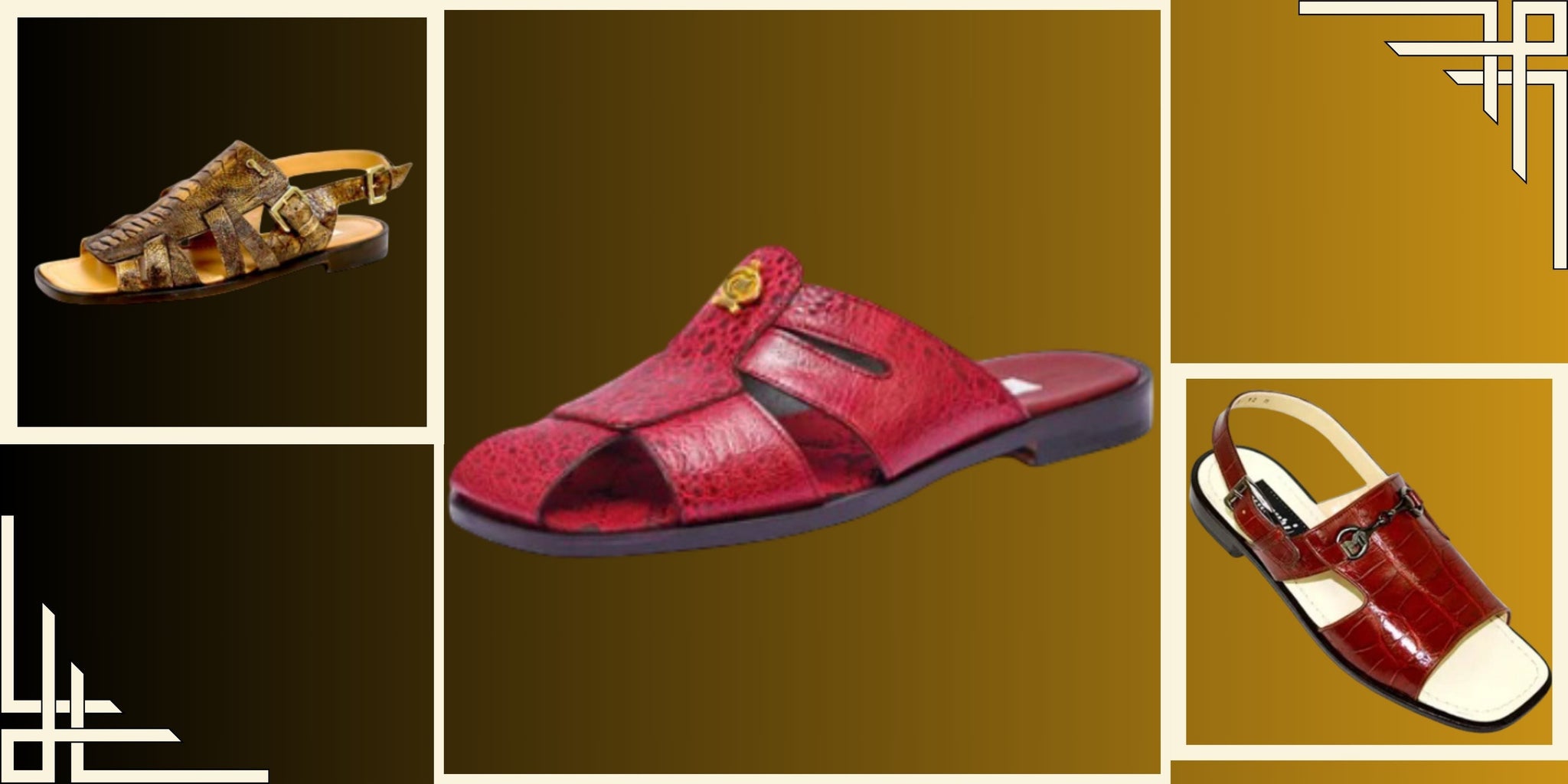 men’s exotic skin sandals