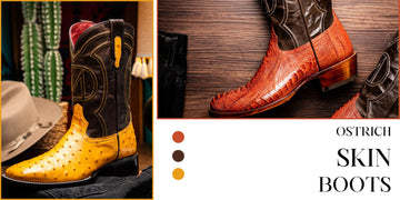 Ostrich skin boots