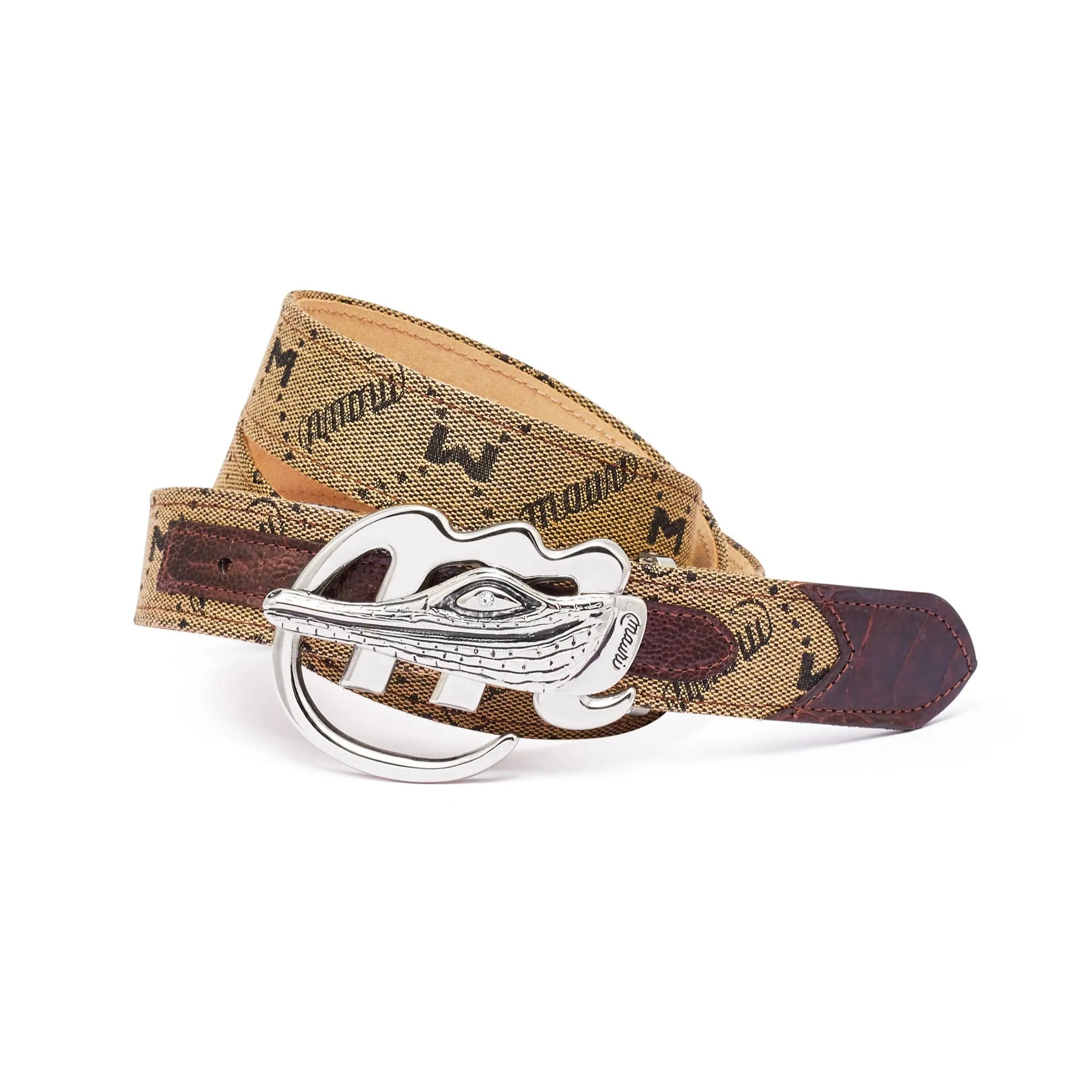 Mauri Sport Rust/Taupe Genuine Ostrich Leg/ Mauri Fabric Belt