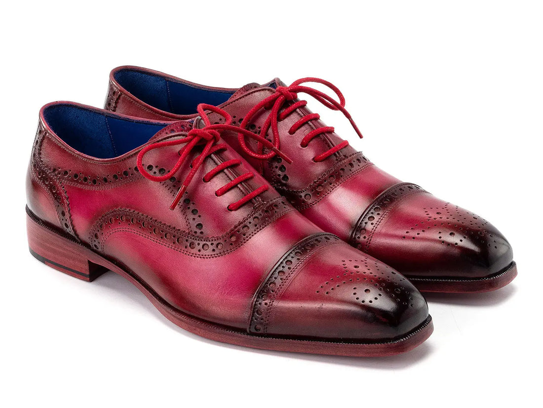 Paul Parkman Men's Fuxia Cap Toe Oxfords (ID#024-FUX) PAUL PARKMAN