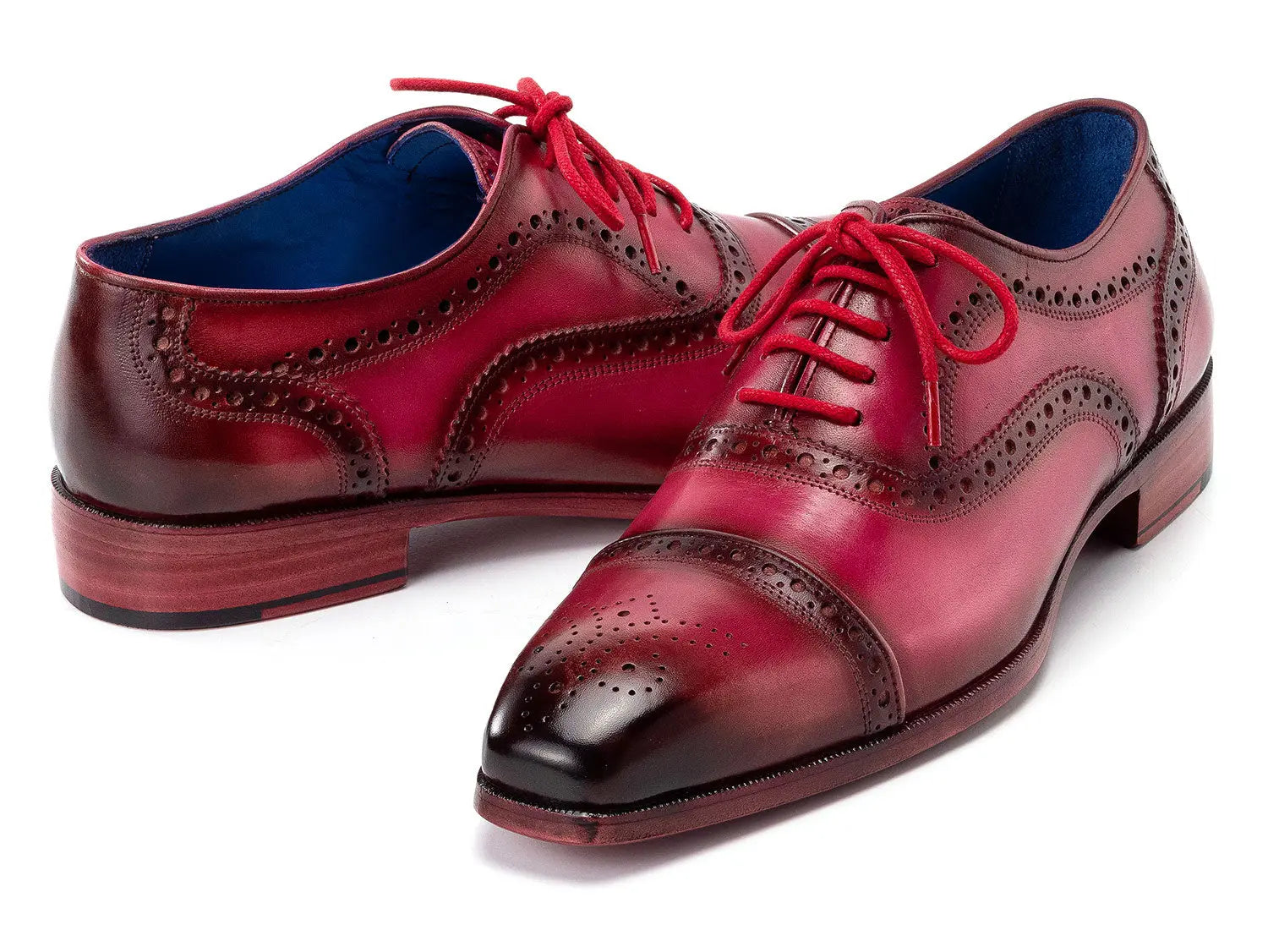 Paul Parkman Men's Fuxia Cap Toe Oxfords (ID#024-FUX) PAUL PARKMAN