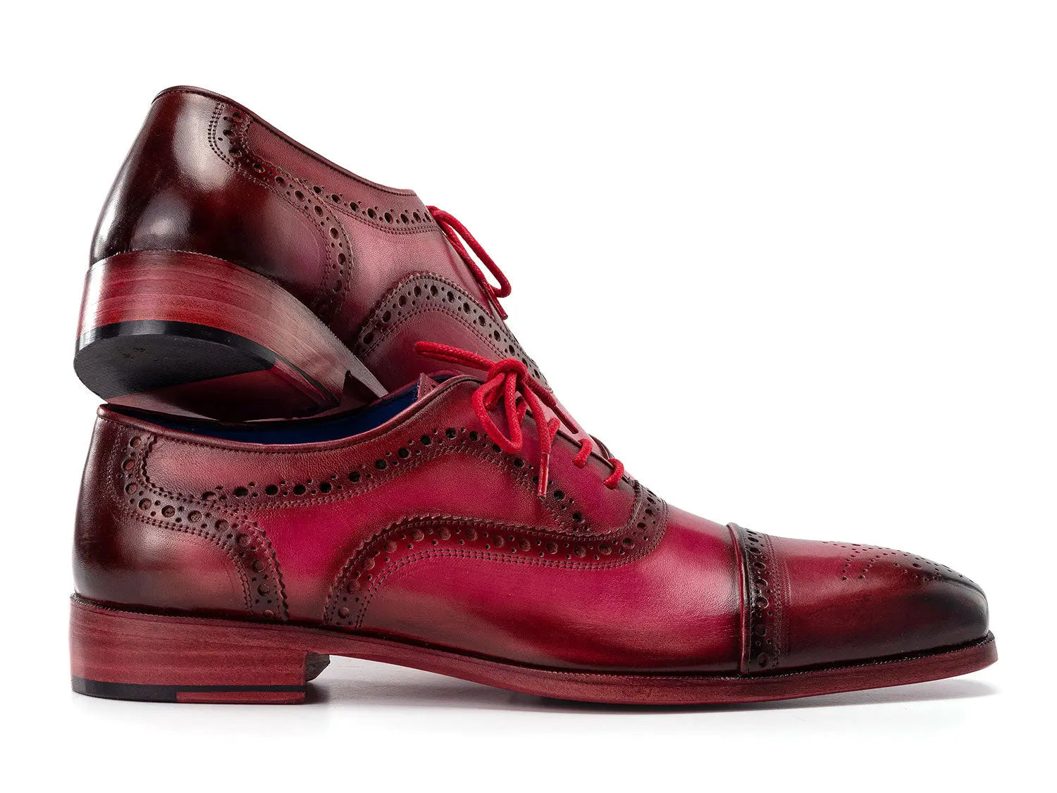 Paul Parkman Men's Fuxia Cap Toe Oxfords (ID#024-FUX) PAUL PARKMAN