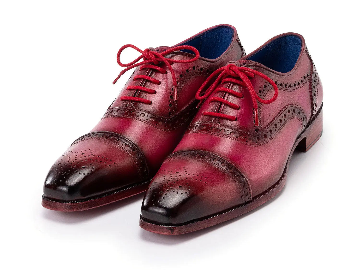 Paul Parkman Men's Fuxia Cap Toe Oxfords (ID#024-FUX) PAUL PARKMAN