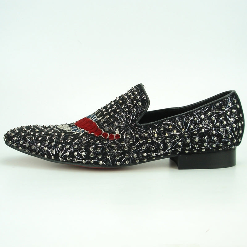 Fiesso FI-7252 Black Loafers