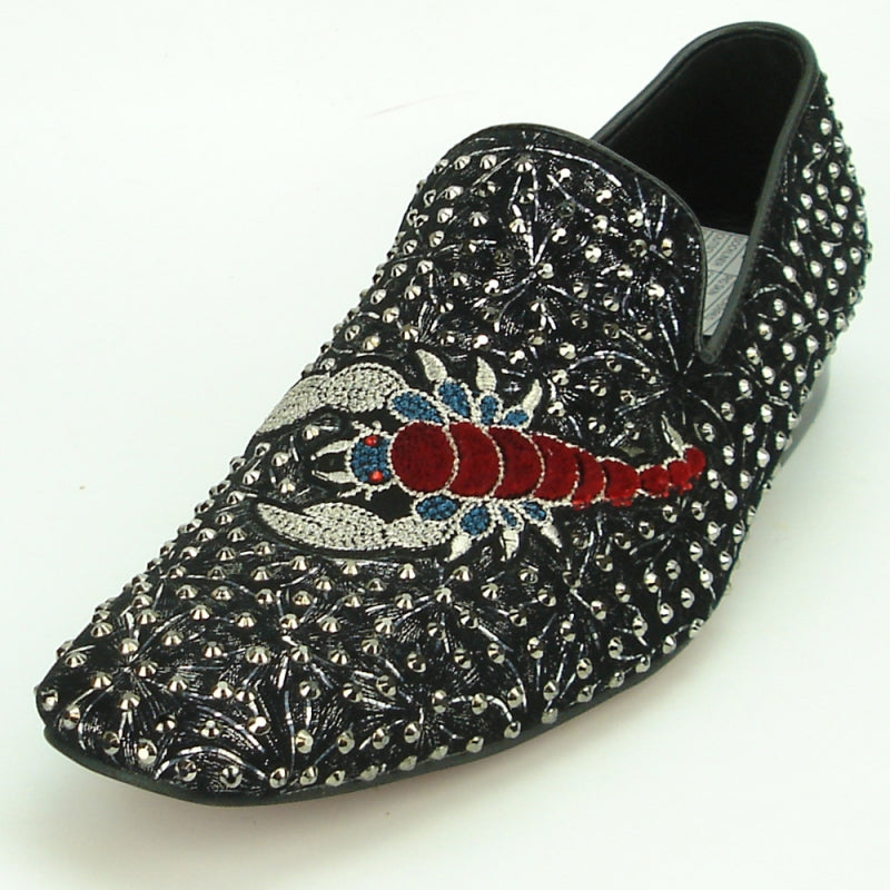 Fiesso FI-7252 Black Loafers