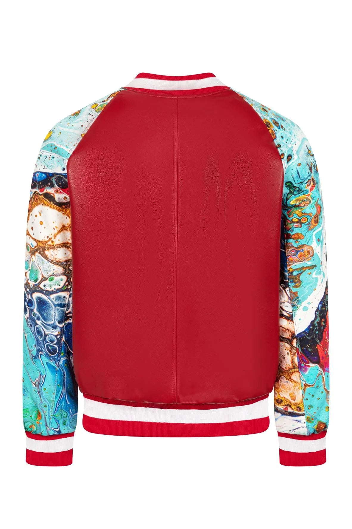 Jakewood 1011 Red Genuine Lambskin Leather Baseball Jacket
