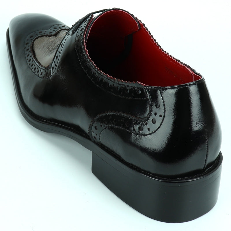 Fiesso FI-8704 Black Gold Encore Loafers