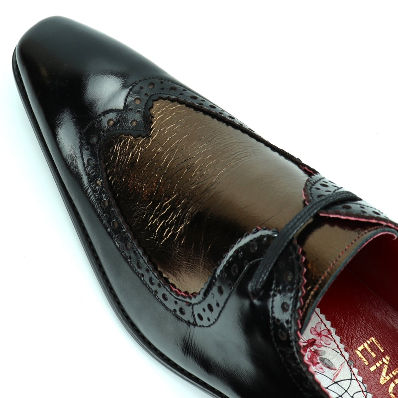 Fiesso FI-8704 Black Gold Encore Loafers