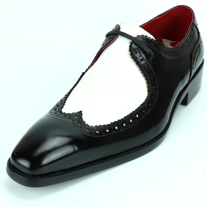 Fiesso FI-8704 Black White Encore Loafers