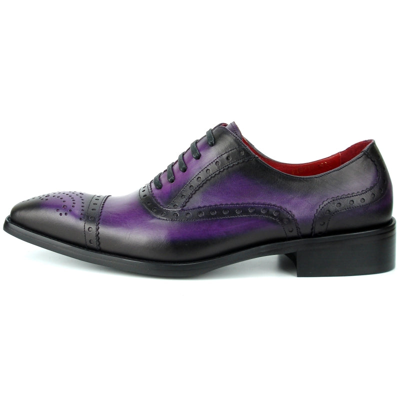 Fiesso FI-8713 Purple Lace up Oxfords