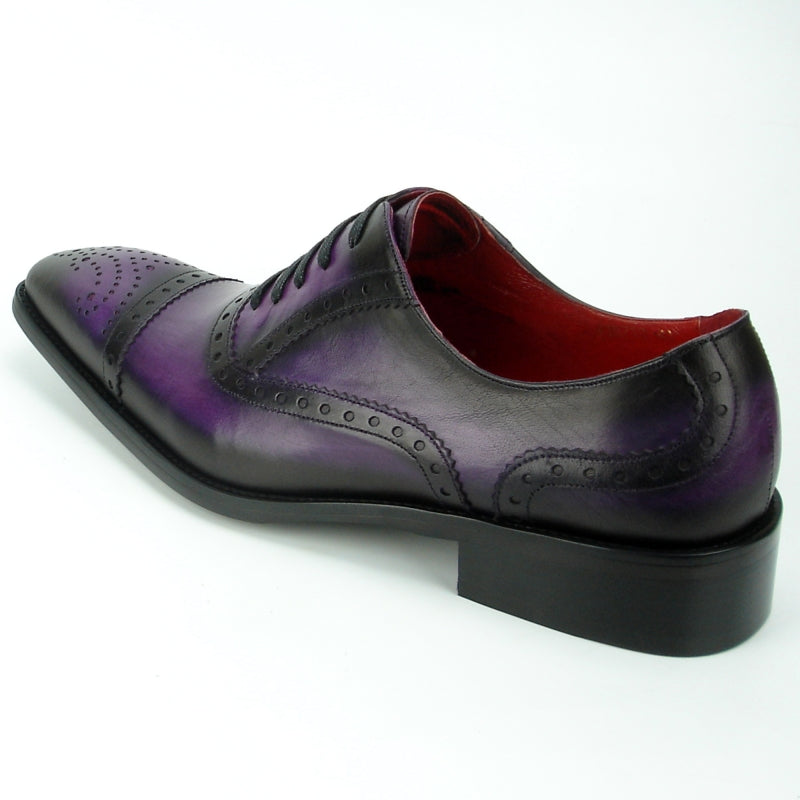 Fiesso FI-8713 Purple Lace up Oxfords