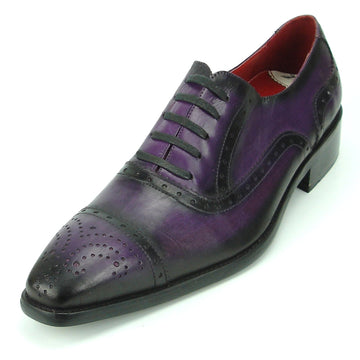 Fiesso FI-8713 Purple Lace up Oxfords