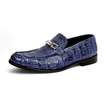 Mauri 1028/3 Wonder Blue Genuine Hornback/Calf Hand Painted Loafers