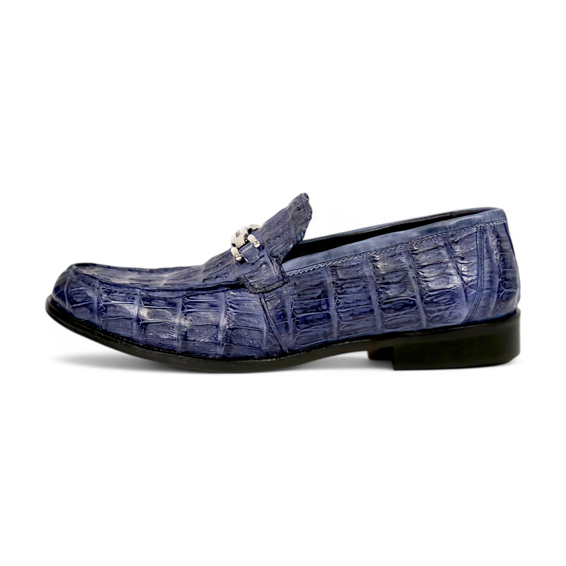 Mauri 1028/3 Wonder Blue Genuine Hornback/Calf Hand Painted Loafers