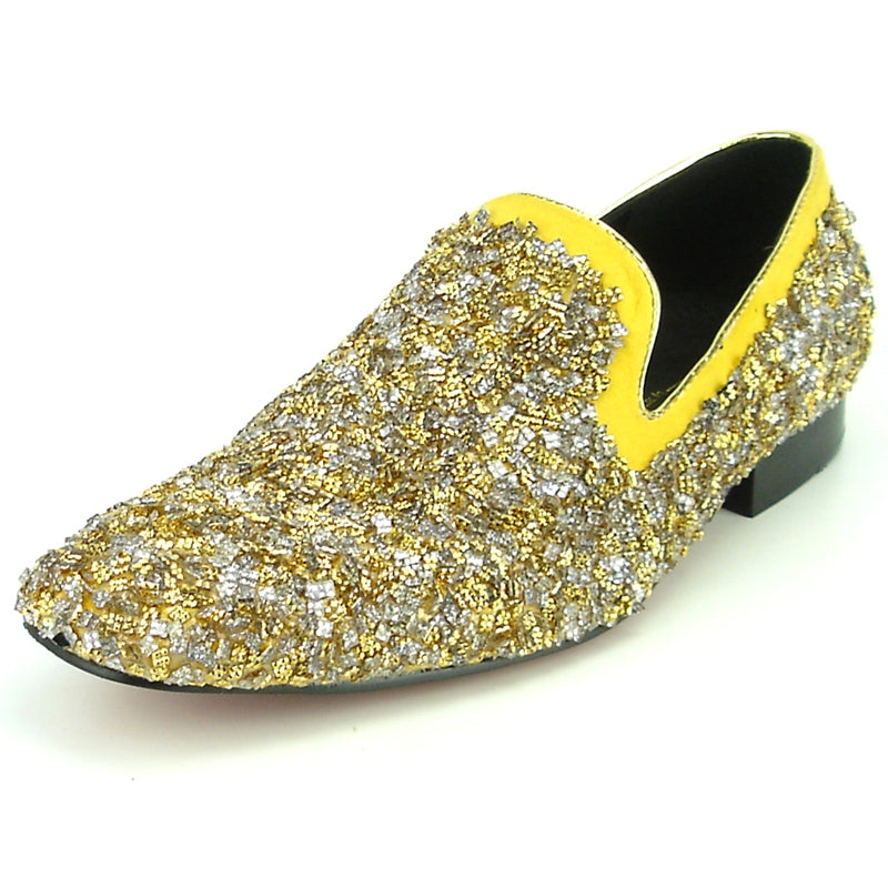 Fiesso FI-7258 Gold Loafers