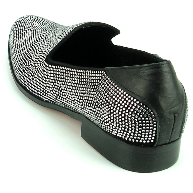 Fiesso FI-7285-A Black Silver Loafers