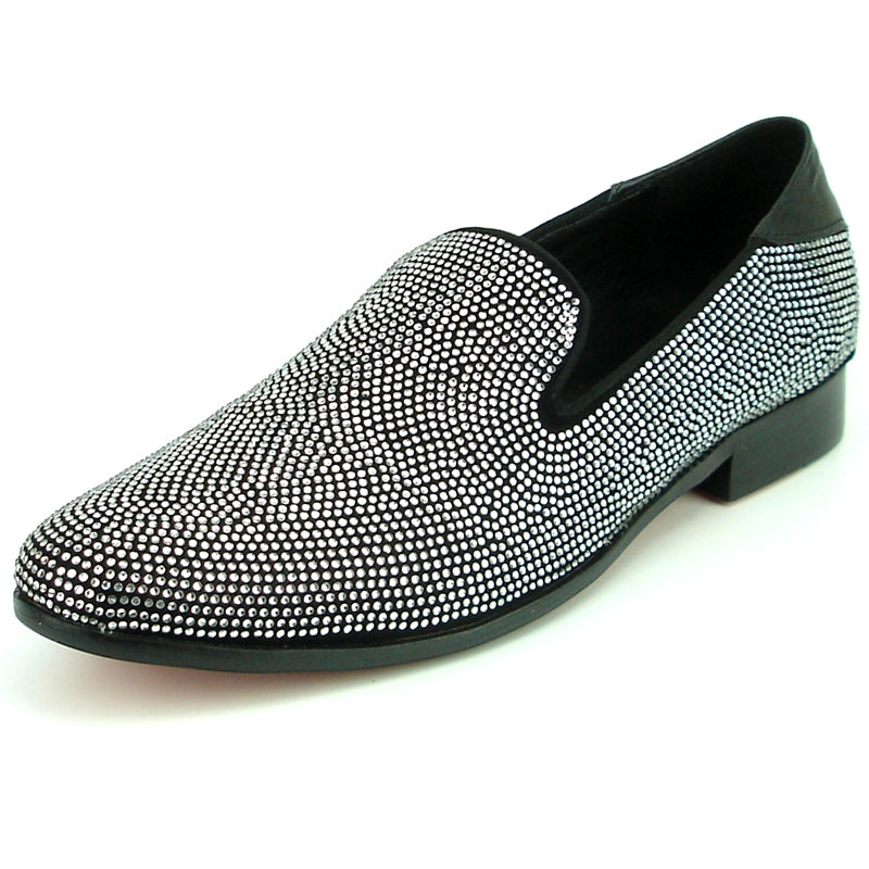 Fiesso FI-7285-A Black Silver Loafers