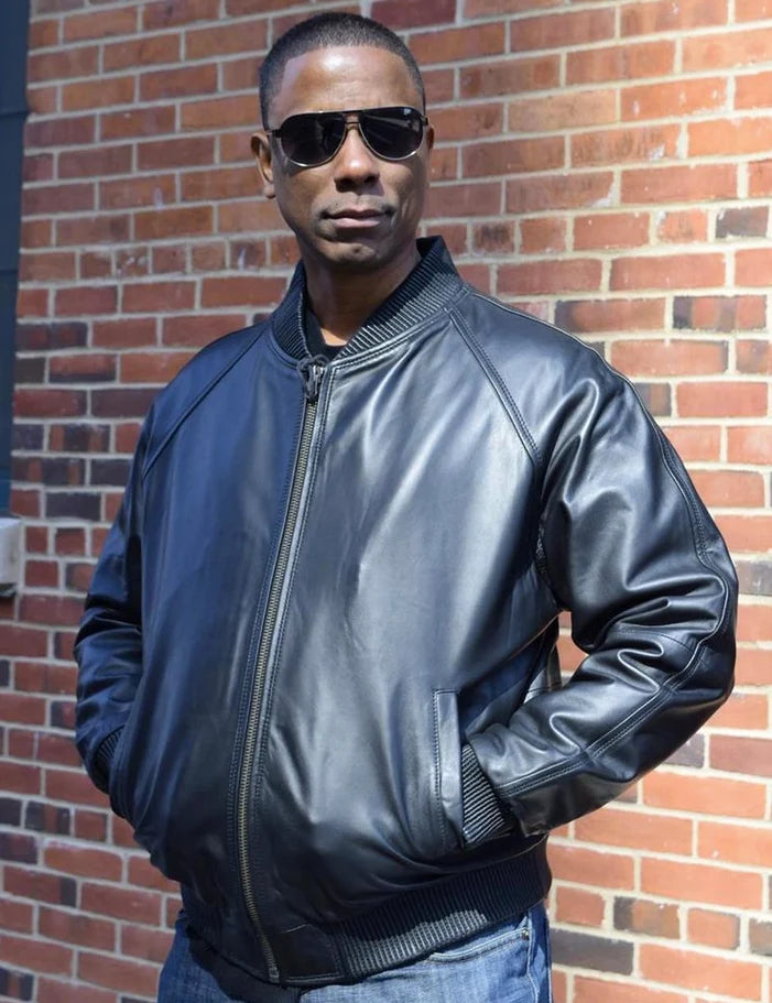 Jakewood 1051 Black Genuine Lambskin Baseball Varsity Jacket
