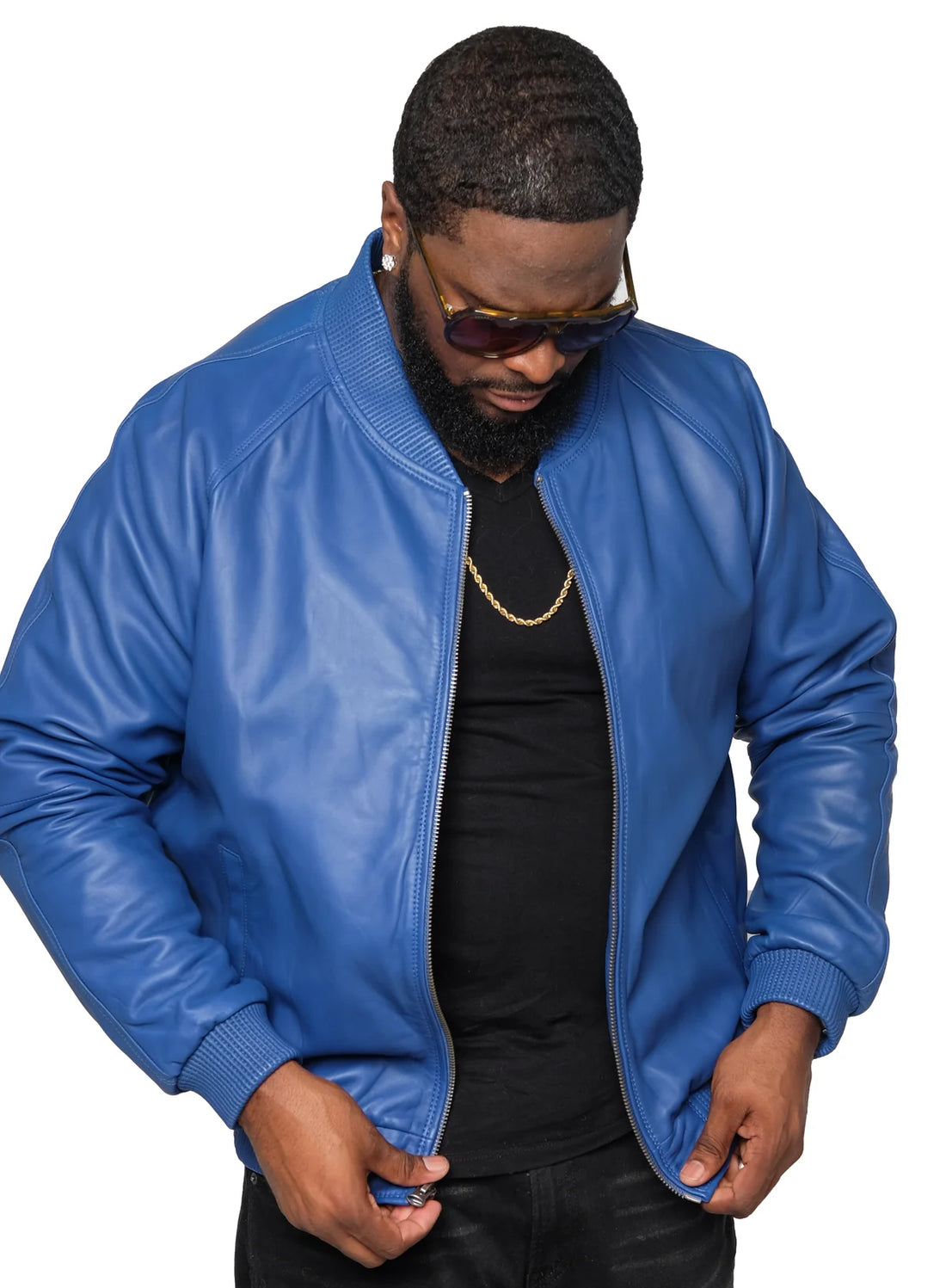 Jakewood 1051 Royal Blue Genuine Lambskin Baseball Varsity Jacket