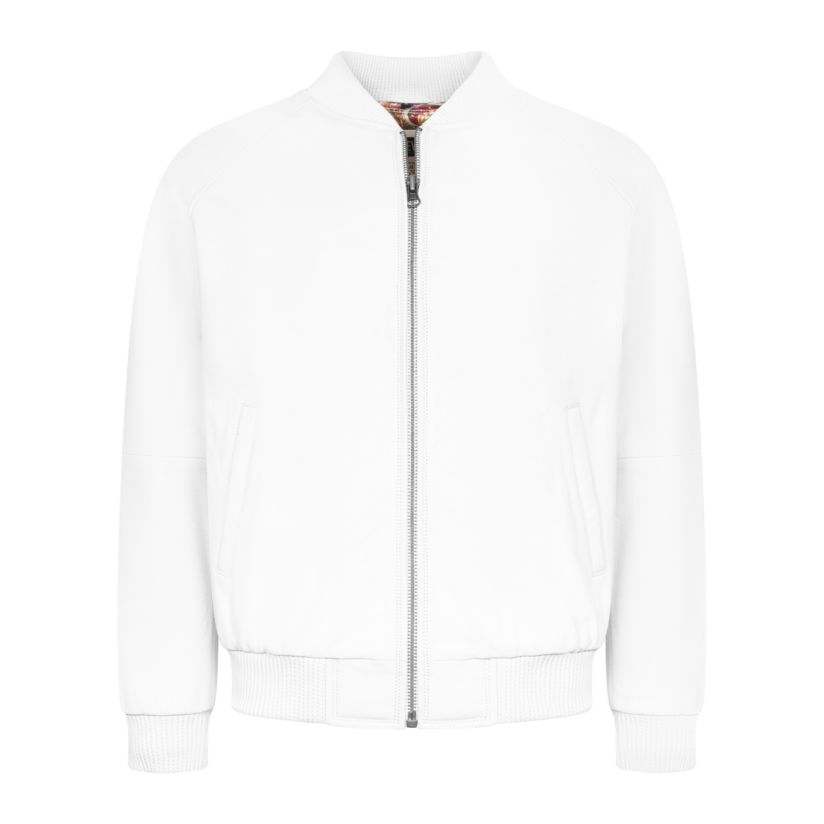 Jakewood 1051 White Genuine Lambskin Baseball Varsity Jacket