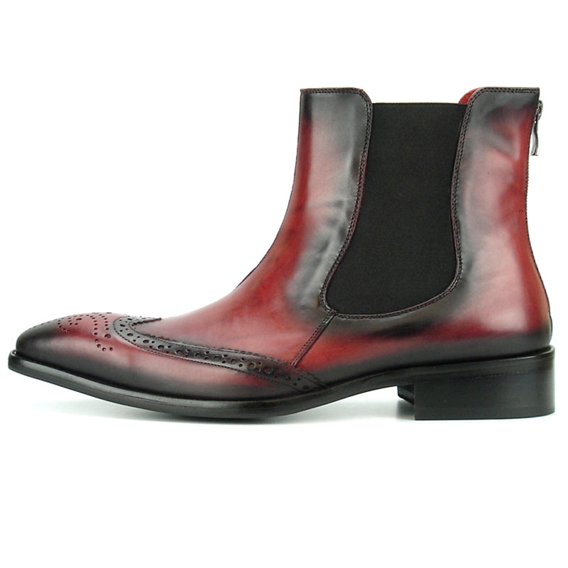 Fiesso FI-8708 Burgundy Wing Tip Encore Boots