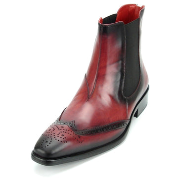 Fiesso FI-8708 Burgundy Wing Tip Encore Boots