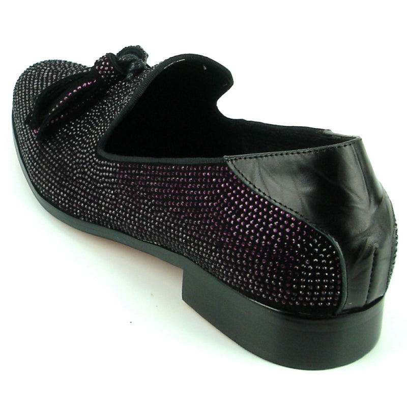 Fiesso FI-7285-2 Black Purple Loafers