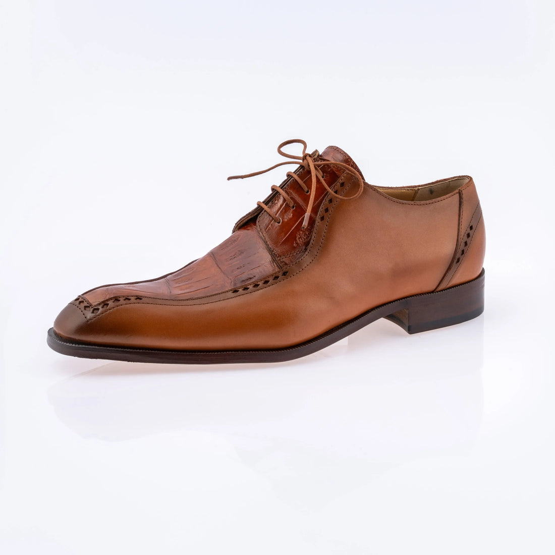 Mauri 1057 Cognac Genuine Calf/Baby Crocodile Oxfords
