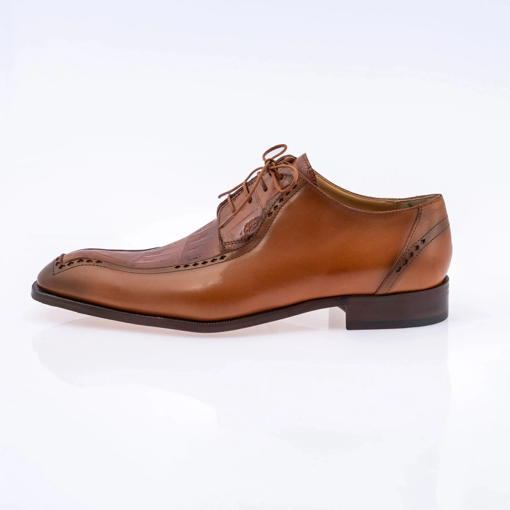 Mauri 1057 Cognac Genuine Calf/Baby Crocodile Oxfords