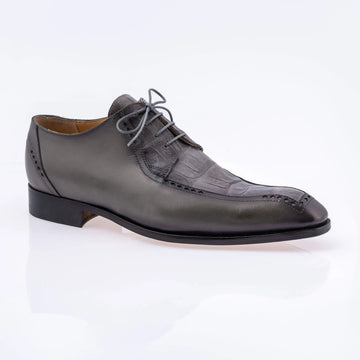 Mauri 1057 Medium Grey Genuine Calf/Baby Crocodile Oxfords