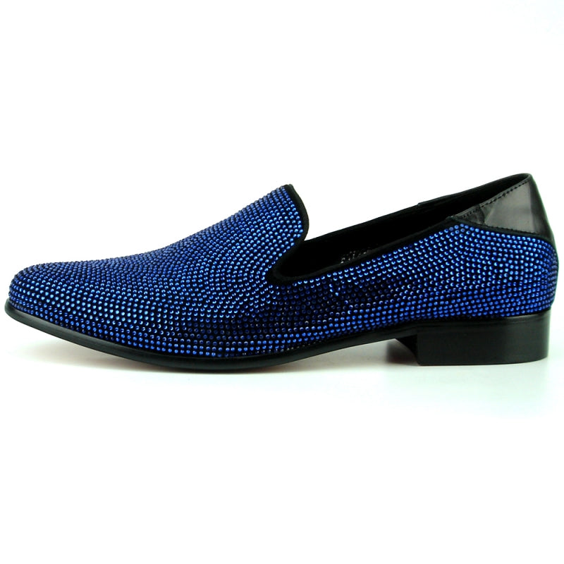 Fiesso FI-7285-A Black Blue Loafers