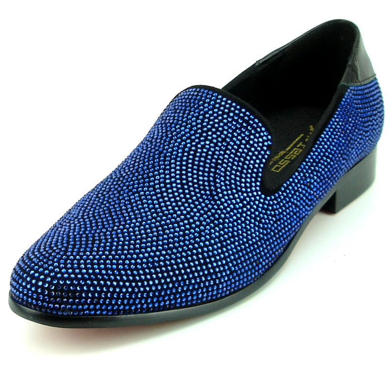 Fiesso FI-7285-A Black Blue Loafers