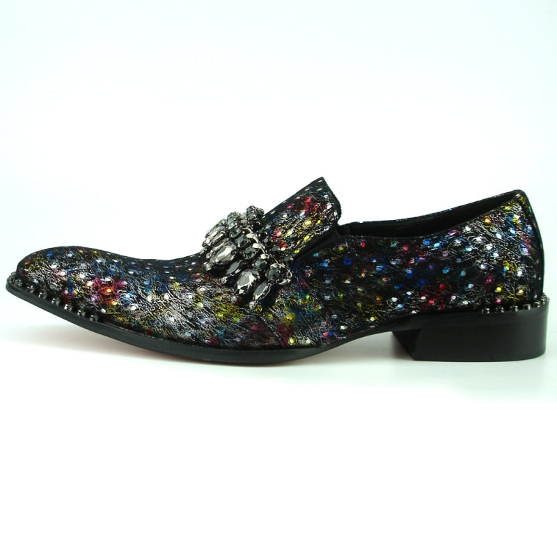 Fiesso FI-7287-2 Black Multi Loafers