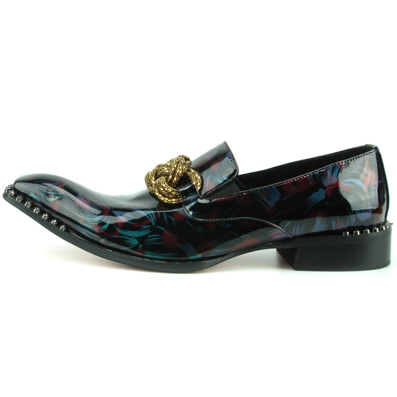 Fiesso FI-7288 Black Patent Loafers