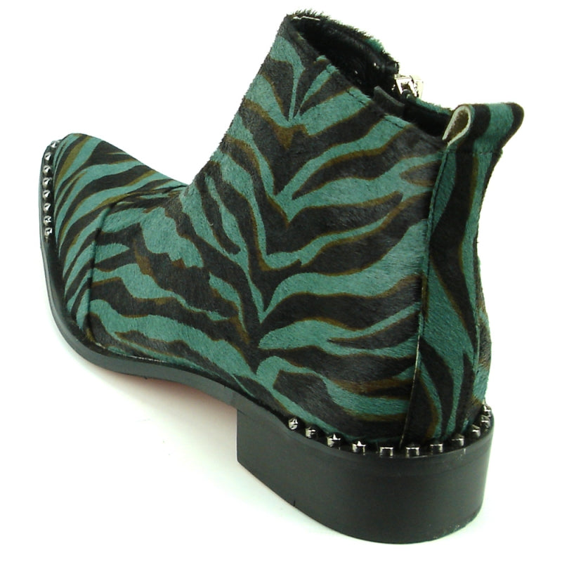 Fiesso FI-7315 Green Black Leopard Boots