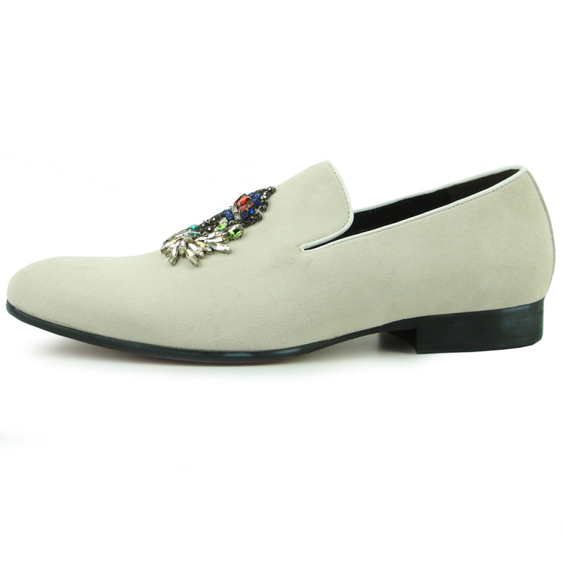 Fiesso FI-7355 Beige Suede Loafers