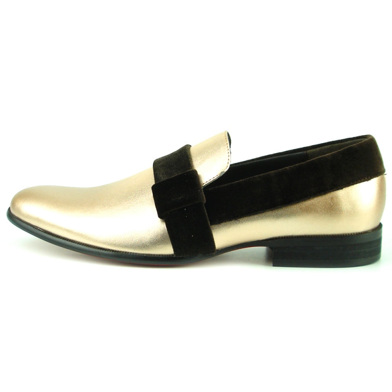 Fiesso FI-7356 Gold Loafers