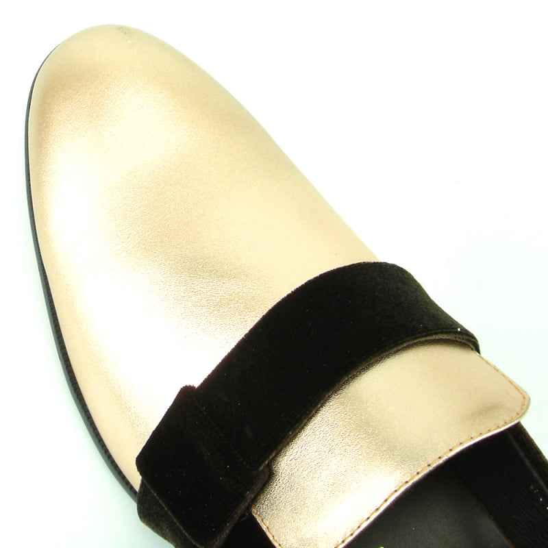 Fiesso FI-7356 Gold Loafers