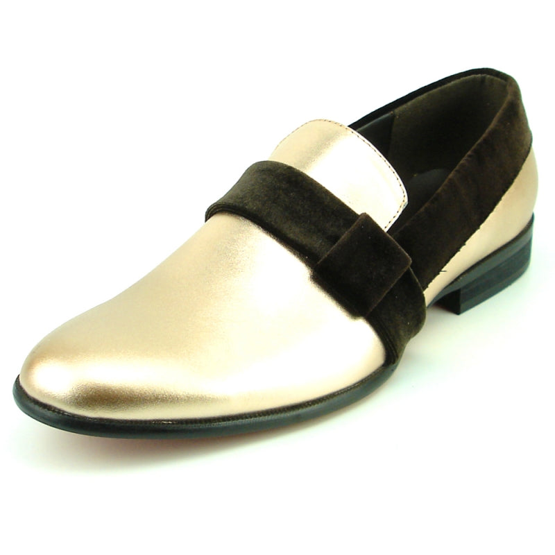 Fiesso FI-7356 Gold Loafers