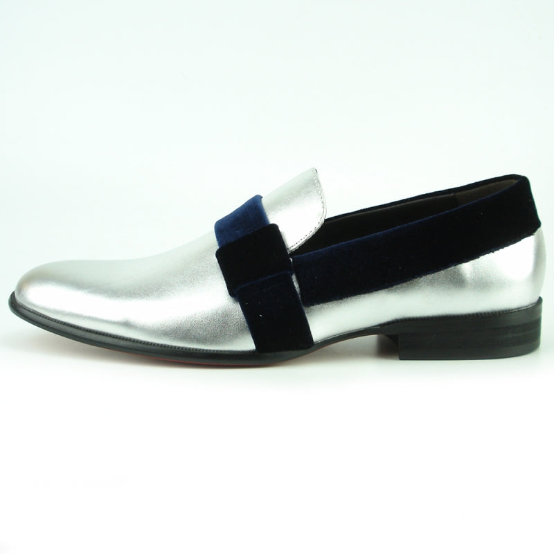 Fiesso FI-7356 Silver Loafers