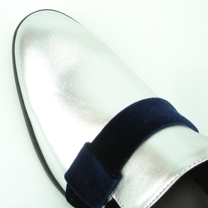 Fiesso FI-7356 Silver Loafers