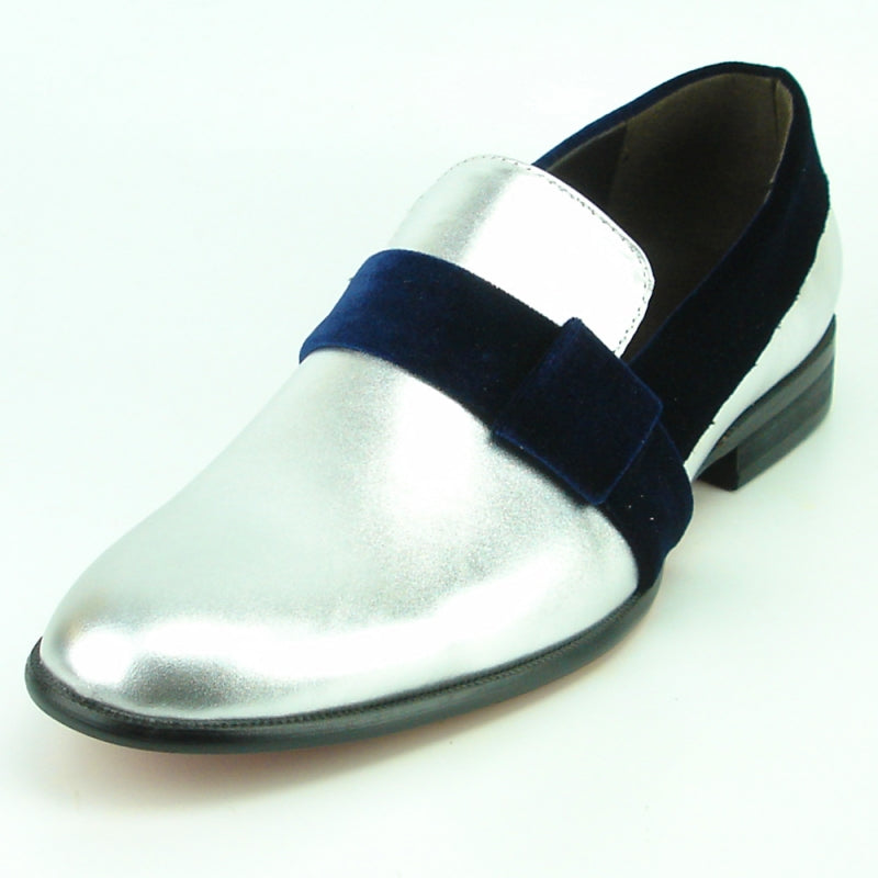 Fiesso FI-7356 Silver Loafers