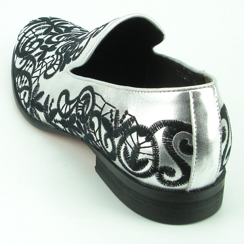 Fiesso FI-7358 Silver Loafers