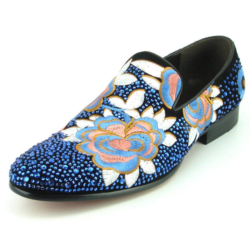 Fiesso FI-7360 Blue Stones Loafers