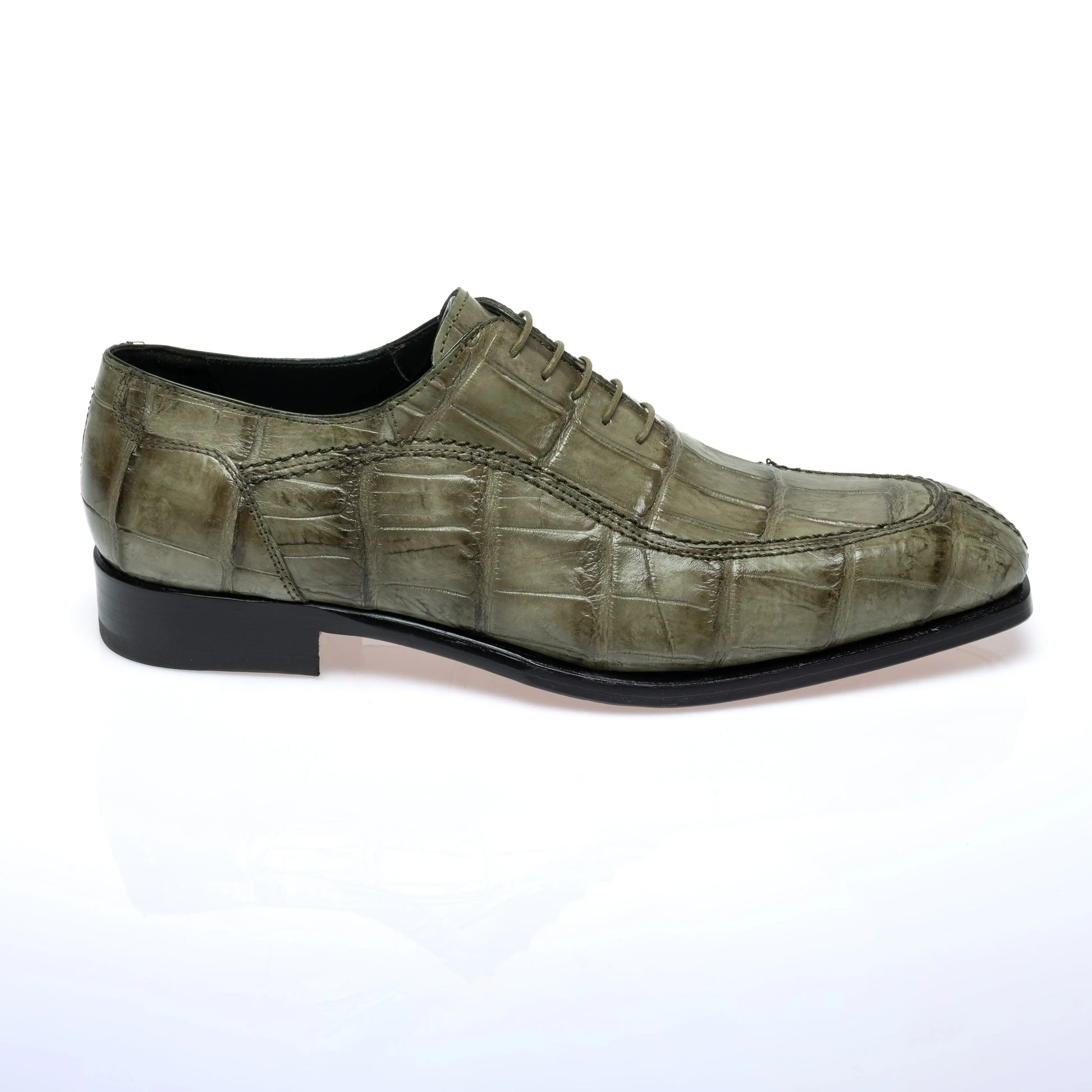 Mauri 1080/3 Money Green Genuine Alligator/Leather Hand Painted Oxfords