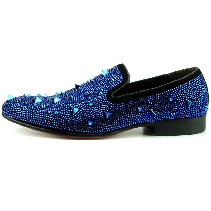 Fiesso FI-7364 Black/Blue Loafers