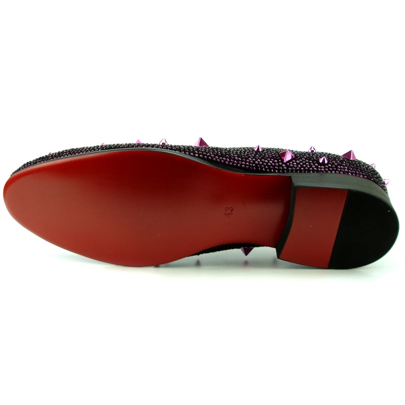 Fiesso FI-7364 Black/Purple Loafers