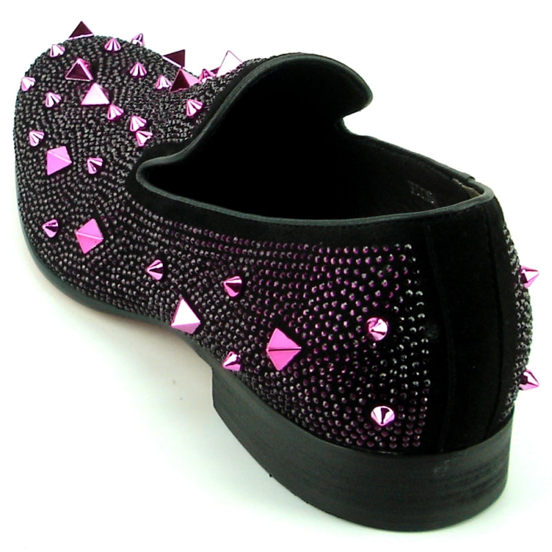 Fiesso FI-7364 Black/Purple Loafers