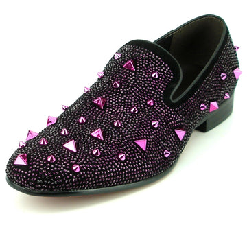 Fiesso FI-7364 Black/Purple Loafers