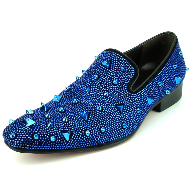 Fiesso FI-7364-R Black/Blue Loafers